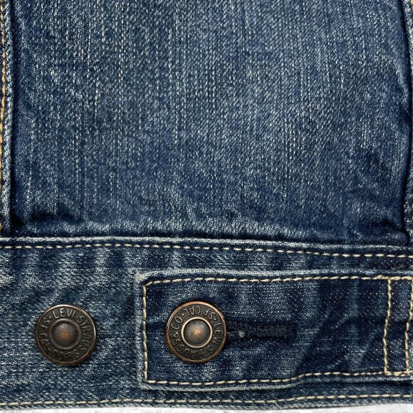 Levi's Denim Jean Blue Trucker Vest Jacket Men's Size Large - Picture 8 of 10